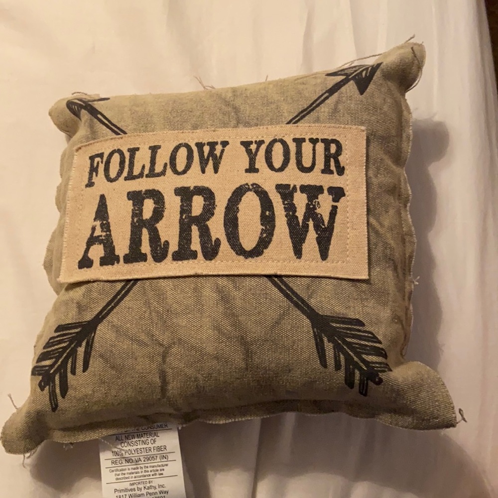 Square Pillow “Follow Your Arrow”